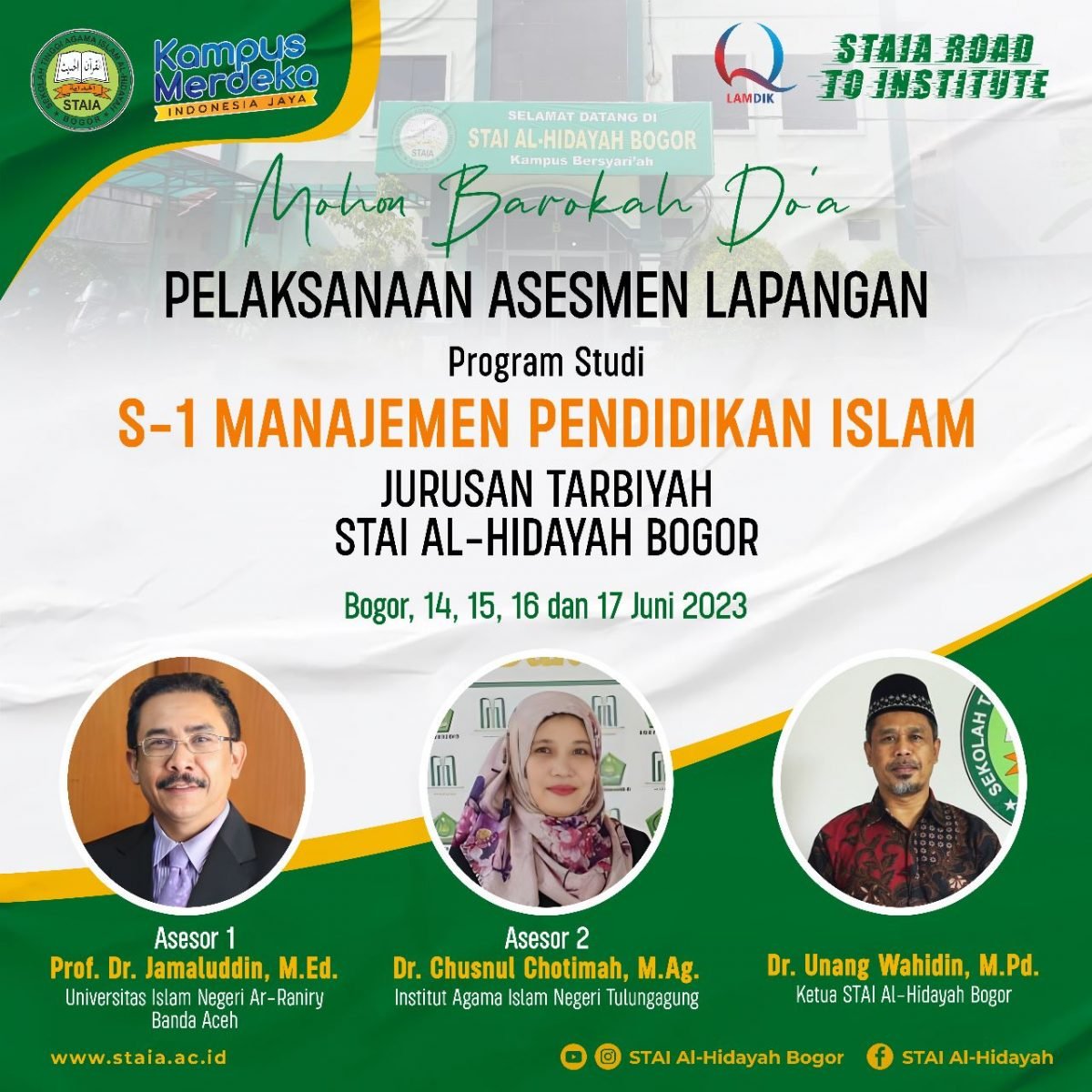 Pelaksanaan Asesmen Lapangan Program Studi Manajemen Pendidikan Islam Jurusan Tarbiyah STAI Al-Hidayah Bogor