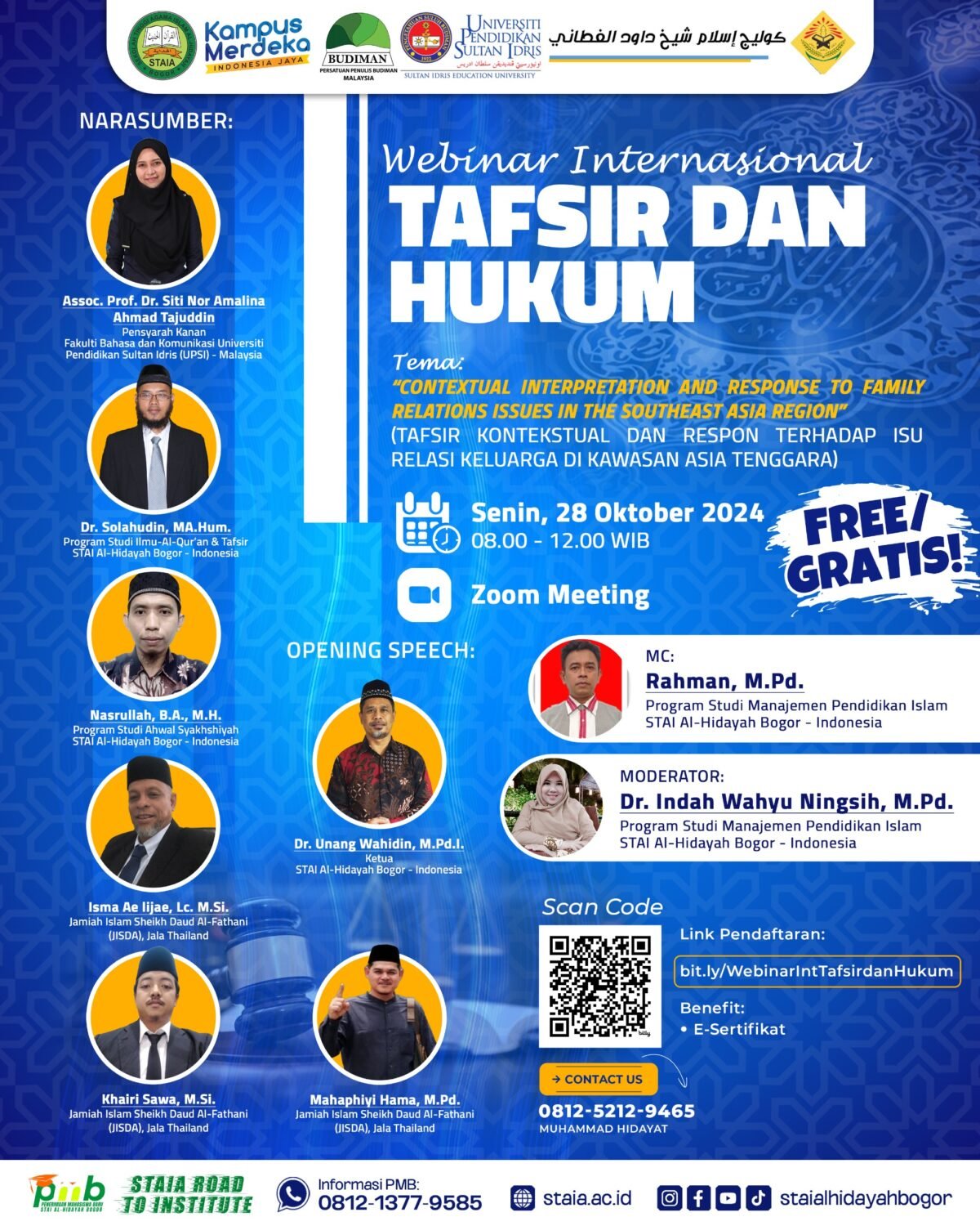 STAI Al-Hidayah Bogor Gelar Webinar Internasional TAFSIR DAN HUKUM