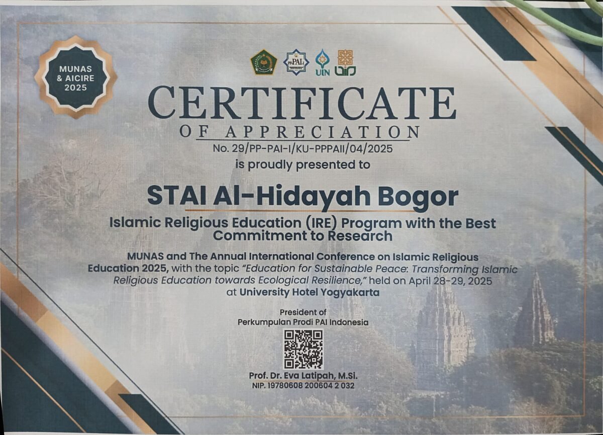STAI Al-Hidayah Bogor Raih Penghargaan Program Pendidikan Agama Islam (PAI) di Ajang Bergengsi Nasional dan Internasiona