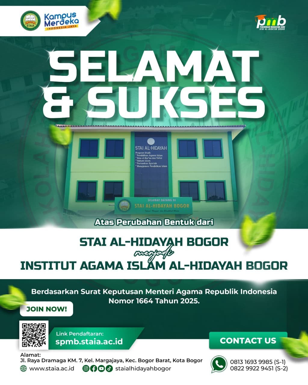 Dokumentasi Ucapan Selamat atas Transformasi Kelembagaan STAI Al-Hidayah Bogor