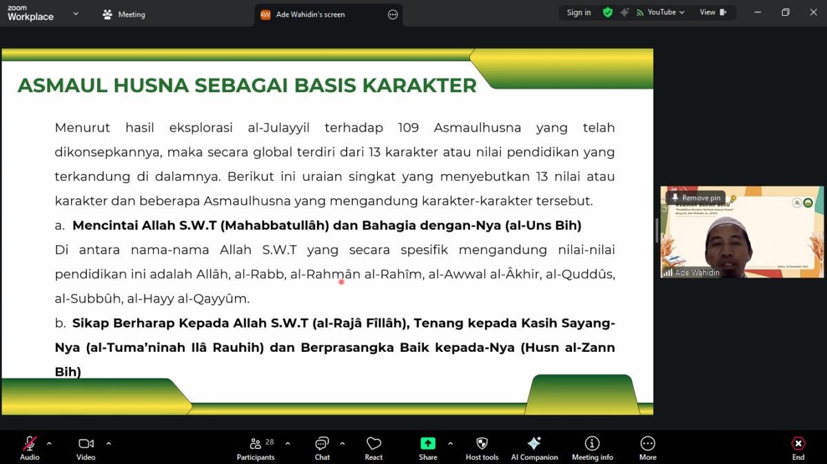 Komunitas Literasi Ilmiah Perpustakaan STAI Al-Hidayah Bogor Gelar Webinar Bedah Buku Pendidikan Karakter